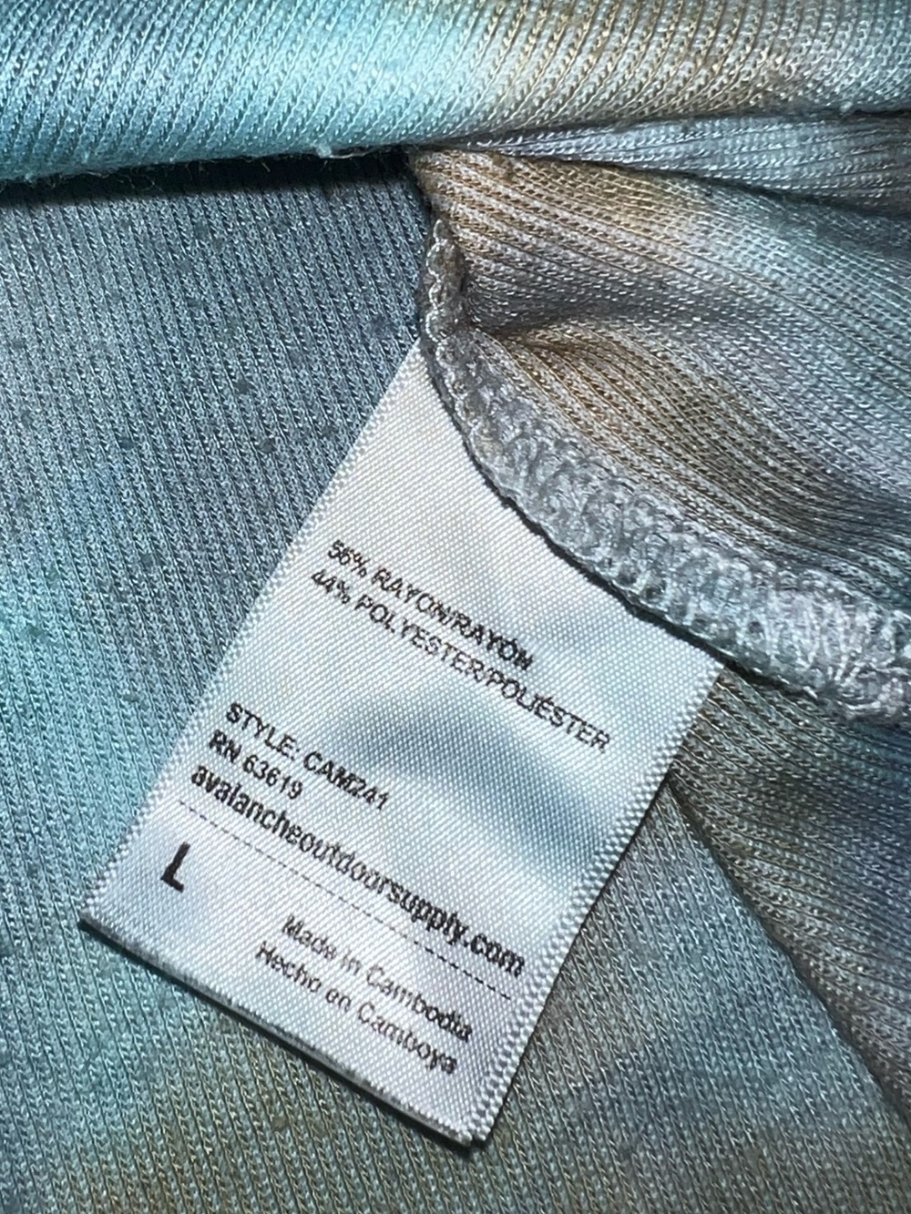 Avalanche Outdoor Tie-Dye Blue Casual Crewneck Short Sleeve Shirt Size L - Picture 7 of 7